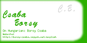 csaba borsy business card